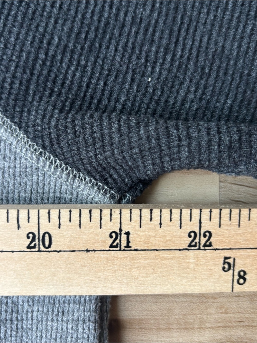 American Eagle Men's Thermal Shirt Gray Raglan Waffle Knit M Cabin Grunge - Picture 9 of 13